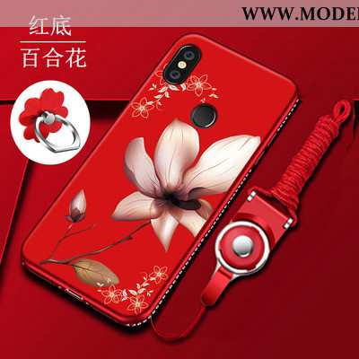 Hülle Xiaomi Redmi Note 5 Schutz Nubuck Case Handy Rot Mini Rote