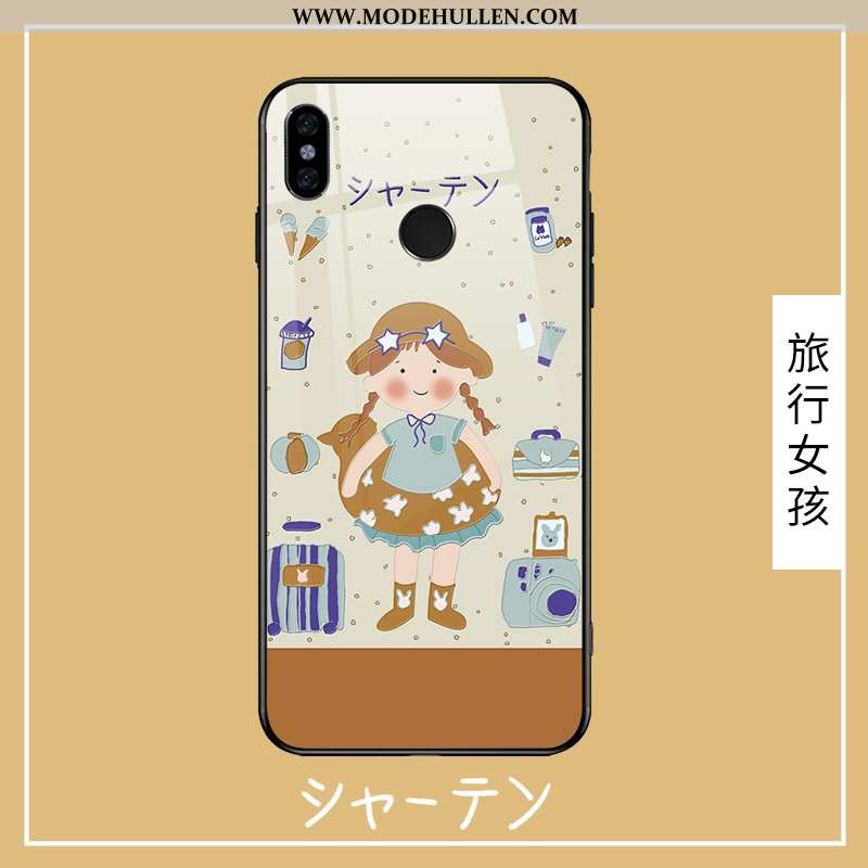 Hülle Xiaomi Redmi Note 6 Pro Glas Karikatur Spiegel Case Grün Nette Mini