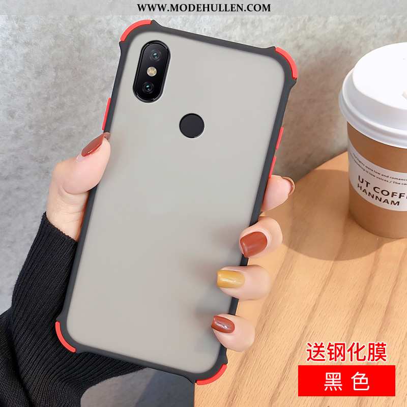 Hülle Xiaomi Redmi Note 6 Pro Schutz Nubuck Handy Mini Schwer Anti-sturz Einfassung Schwarz