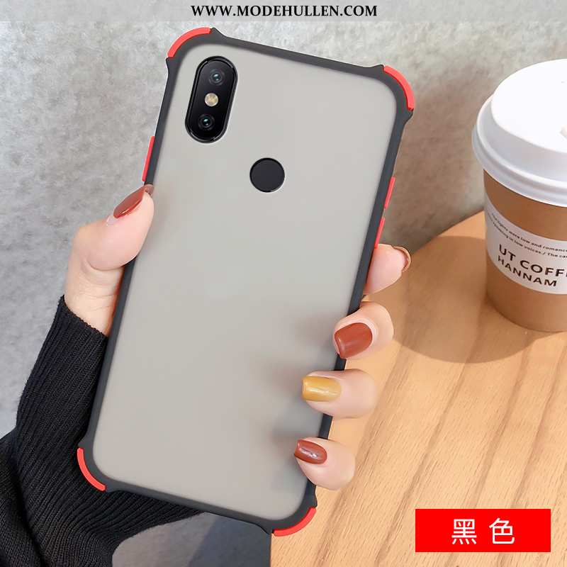 Hülle Xiaomi Redmi Note 6 Pro Schutz Nubuck Handy Mini Schwer Anti-sturz Einfassung Schwarz