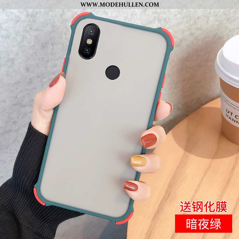 Hülle Xiaomi Redmi Note 6 Pro Schutz Nubuck Handy Mini Schwer Anti-sturz Einfassung Schwarz