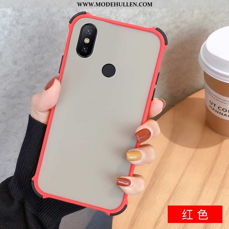 Hülle Xiaomi Redmi Note 6 Pro Schutz Nubuck Handy Mini Schwer Anti-sturz Einfassung Schwarz