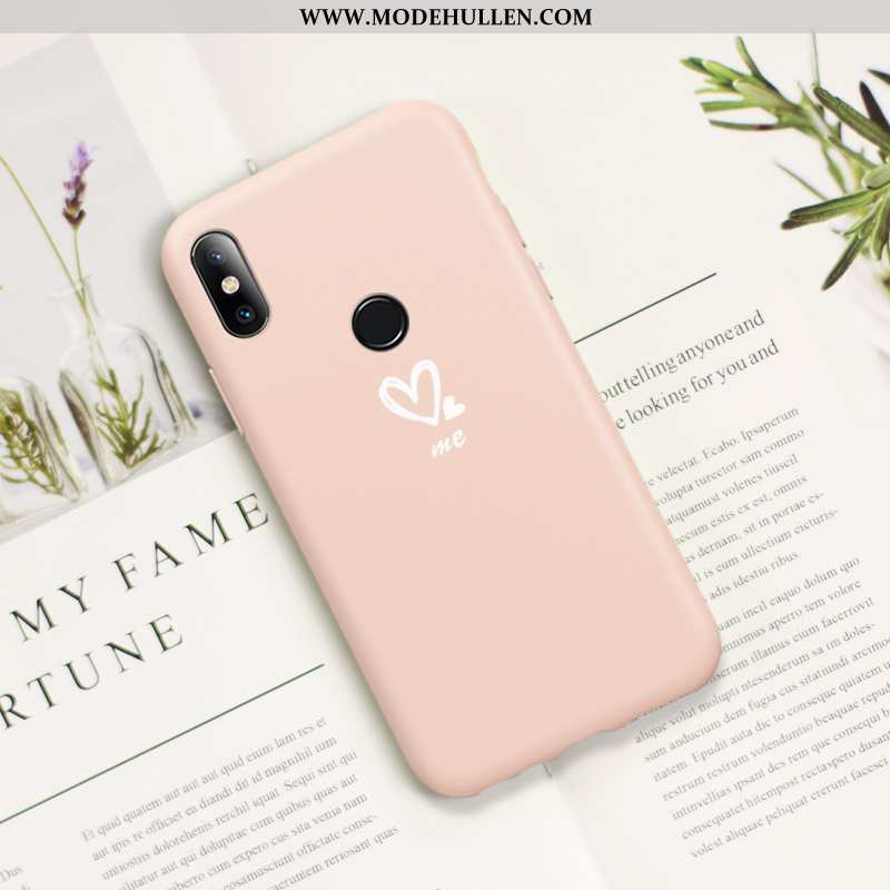 Hülle Xiaomi Redmi Note 6 Pro Silikon Schutz Rot Case Schwarz Einfach Handy