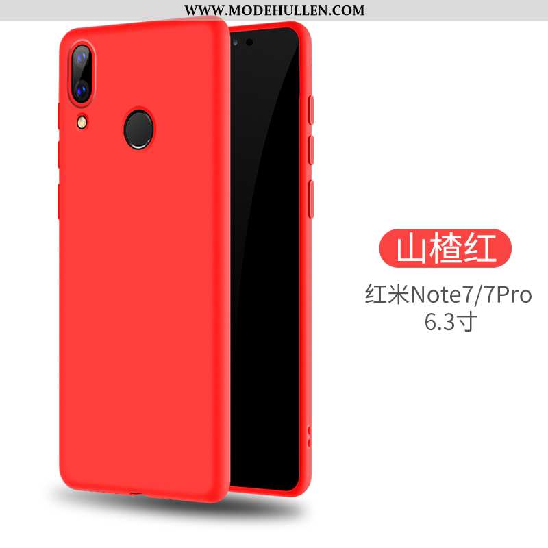 Hülle Xiaomi Redmi Note 7 Dünne Silikon Weiche Mini Rot Case Gelbe