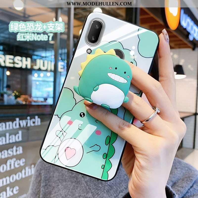 Hülle Xiaomi Redmi Note 7 Karikatur Nette Glas Spiegel Rosa Case Liebhaber