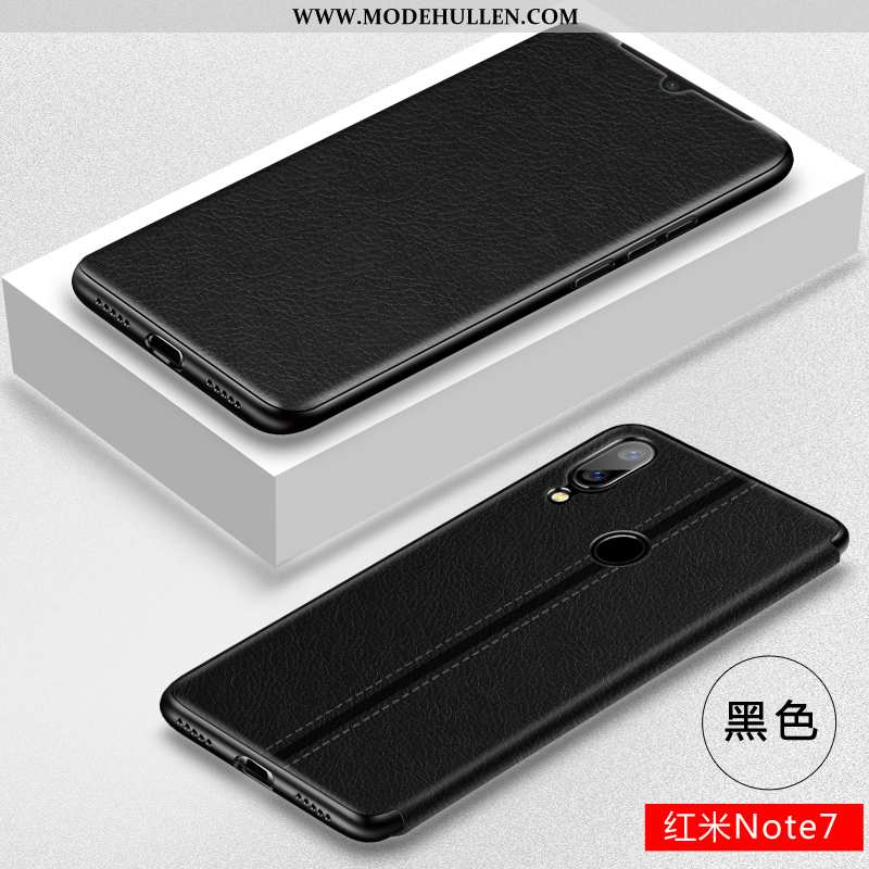 Hülle Xiaomi Redmi Note 7 Lederhülle Persönlichkeit Kreativ Silikon Case Mini Rot Rote