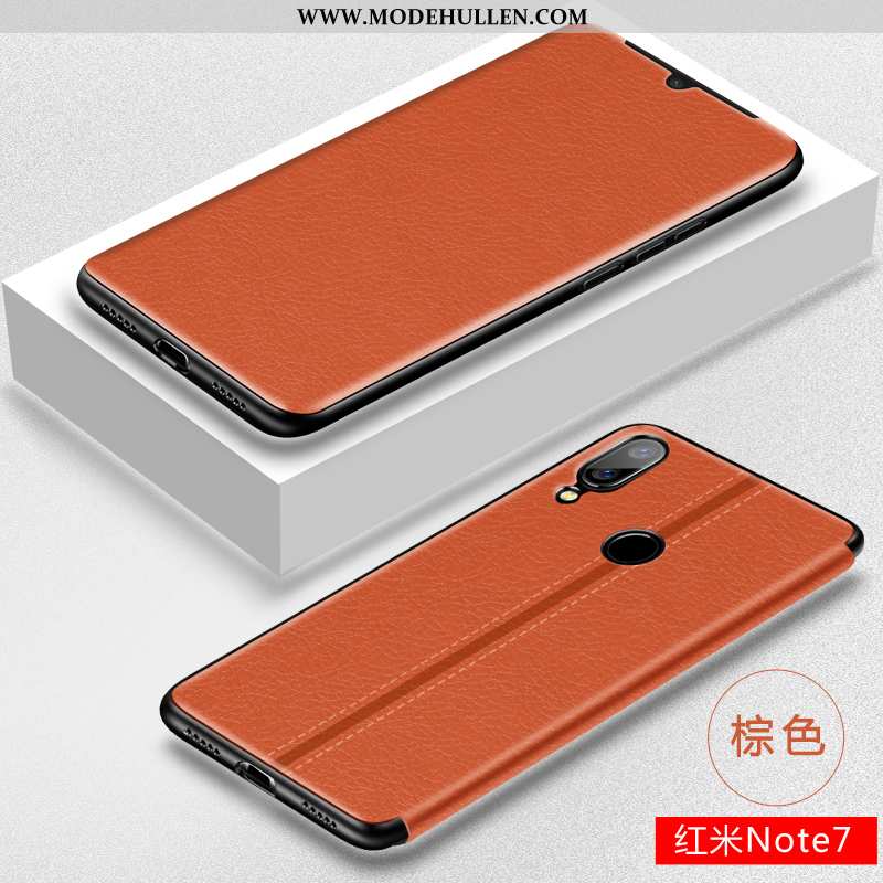 Hülle Xiaomi Redmi Note 7 Lederhülle Persönlichkeit Kreativ Silikon Case Mini Rot Rote