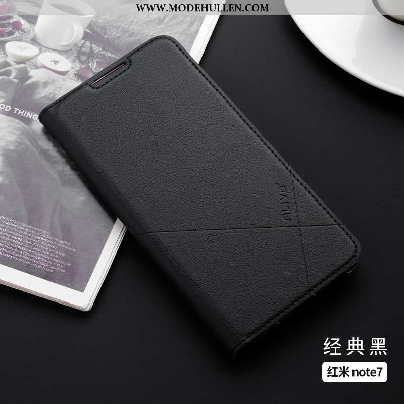 Hülle Xiaomi Redmi Note 7 Lederhülle Weiche Silikon Clamshell Alles Inklusive Mini Handy Rosa