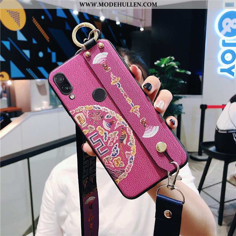 Hülle Xiaomi Redmi Note 7 Mode Hängende Verzierungen Super Case Netto Rot Mini Trend Rosa