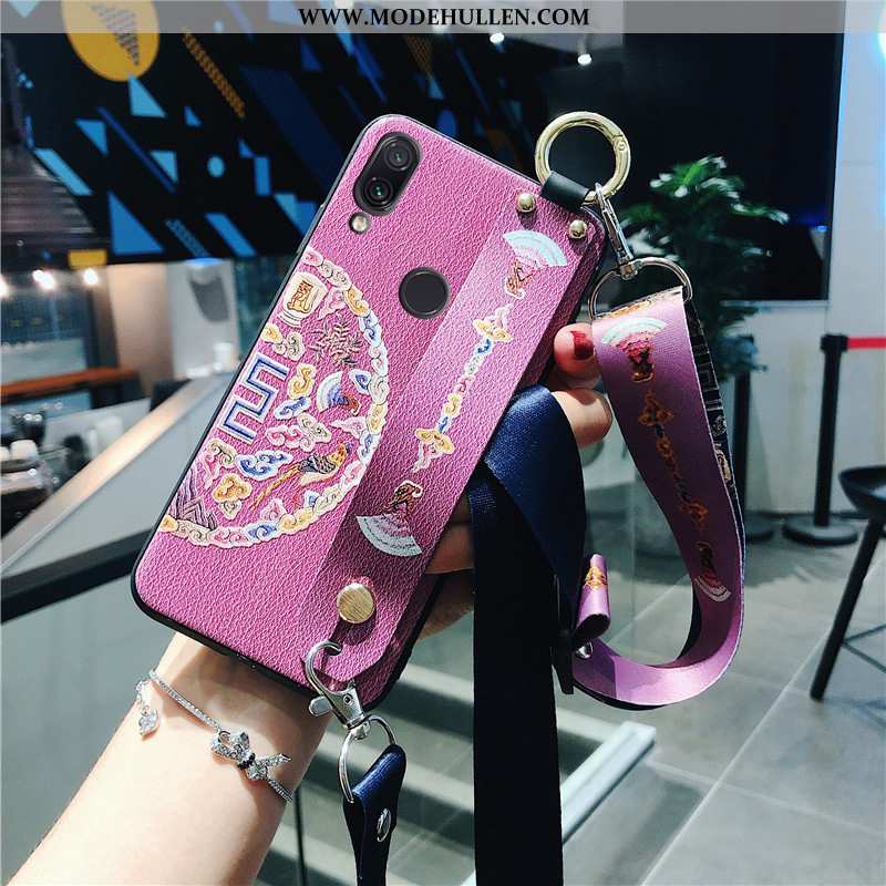 Hülle Xiaomi Redmi Note 7 Mode Hängende Verzierungen Super Case Netto Rot Mini Trend Rosa