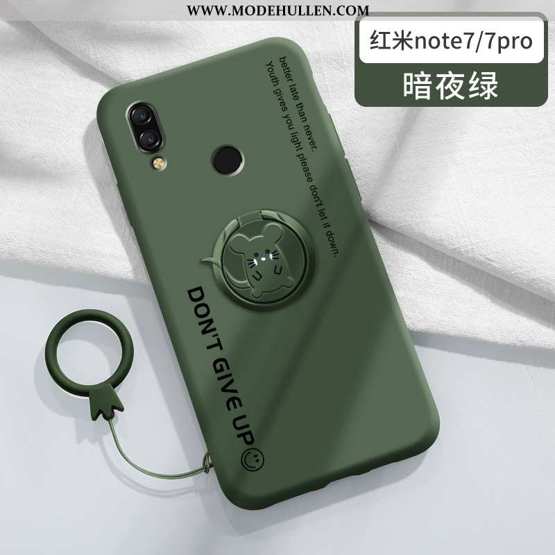 Hülle Xiaomi Redmi Note 7 Schutz Persönlichkeit Netto Rot Ring Silikon Kreativ Trend Rote