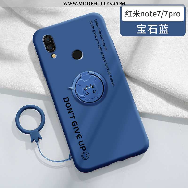 Hülle Xiaomi Redmi Note 7 Schutz Persönlichkeit Netto Rot Ring Silikon Kreativ Trend Rote