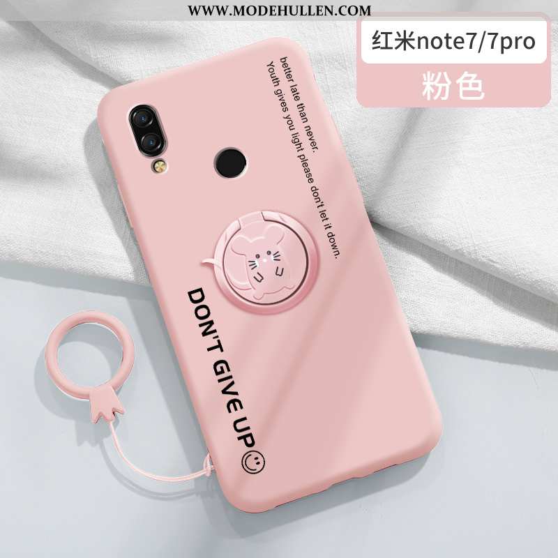 Hülle Xiaomi Redmi Note 7 Schutz Persönlichkeit Netto Rot Ring Silikon Kreativ Trend Rote