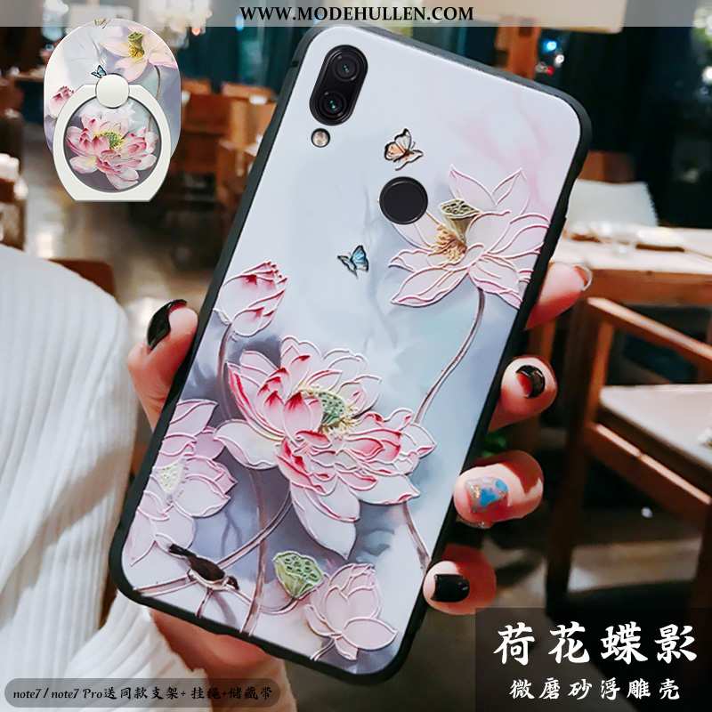 Hülle Xiaomi Redmi Note 7 Silikon Schutz Chinesische Art Halterung Handy Anti-sturz Rote