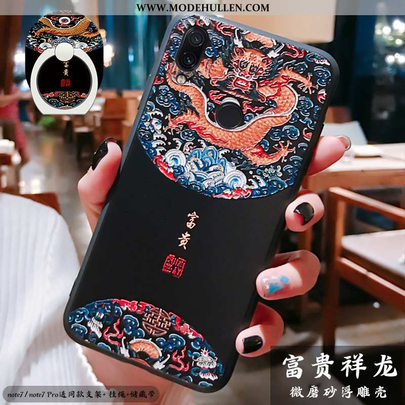 Hülle Xiaomi Redmi Note 7 Silikon Schutz Chinesische Art Halterung Handy Anti-sturz Rote