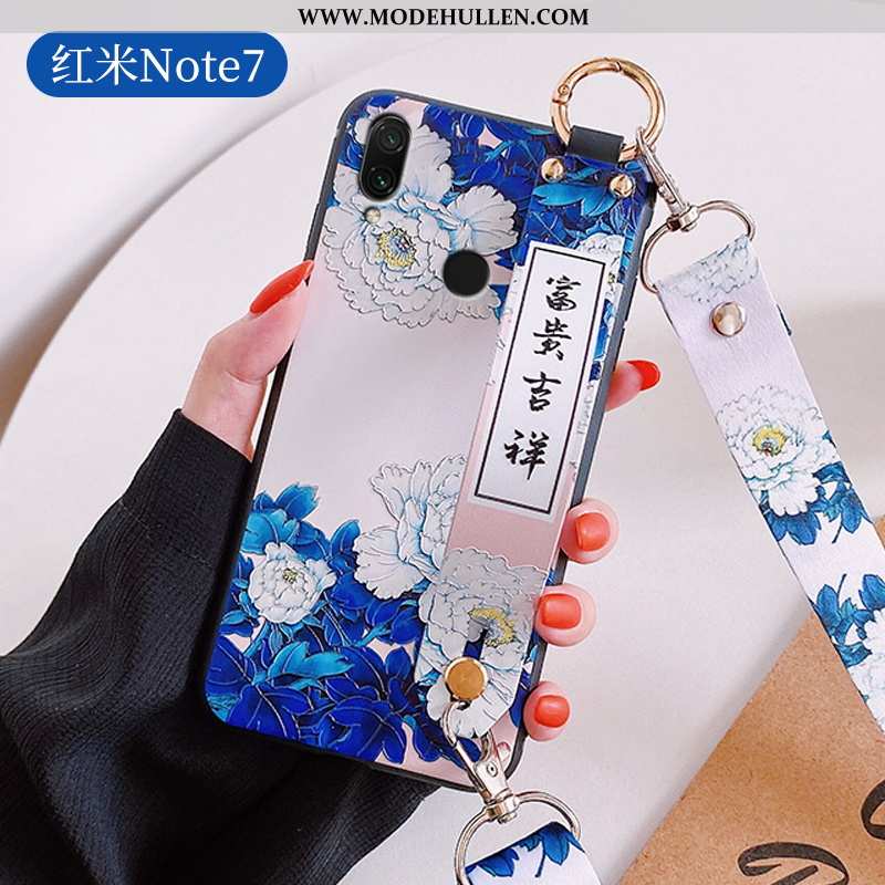 Hülle Xiaomi Redmi Note 7 Super Weiche Blau Handy Trend Case Chinesische Art