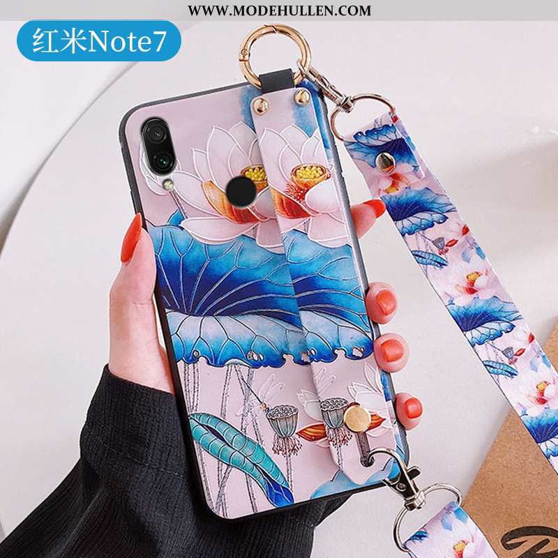 Hülle Xiaomi Redmi Note 7 Super Weiche Blau Handy Trend Case Chinesische Art