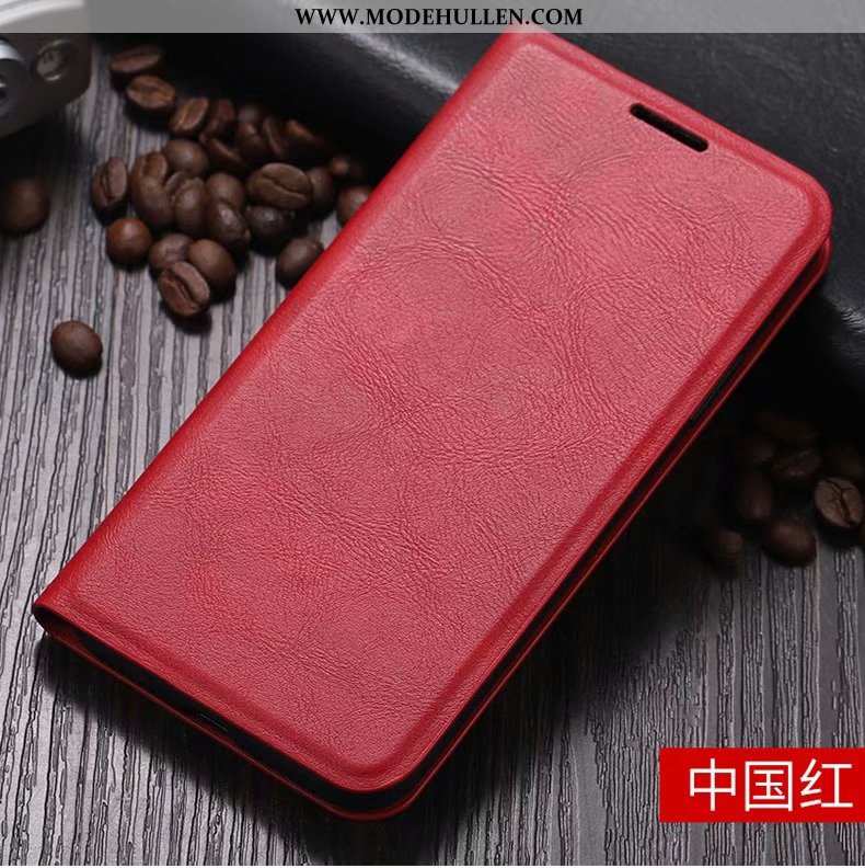 Hülle Xiaomi Redmi Note 8 Pro Lederhülle Weiche Rot Clamshell Silikon Schutz Mini Braun