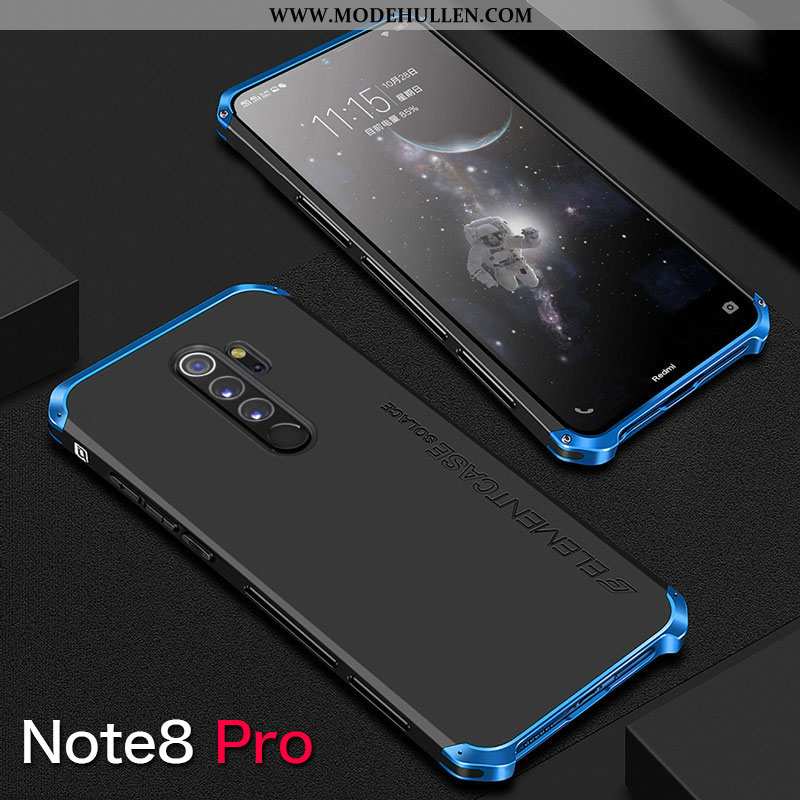 Hülle Xiaomi Redmi Note 8 Pro Metall Schutz Anti-sturz Handy Case Grenze Schwarz