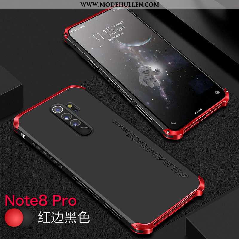 Hülle Xiaomi Redmi Note 8 Pro Metall Schutz Anti-sturz Handy Case Grenze Schwarz