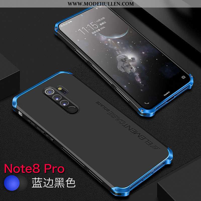 Hülle Xiaomi Redmi Note 8 Pro Metall Schutz Anti-sturz Handy Case Grenze Schwarz