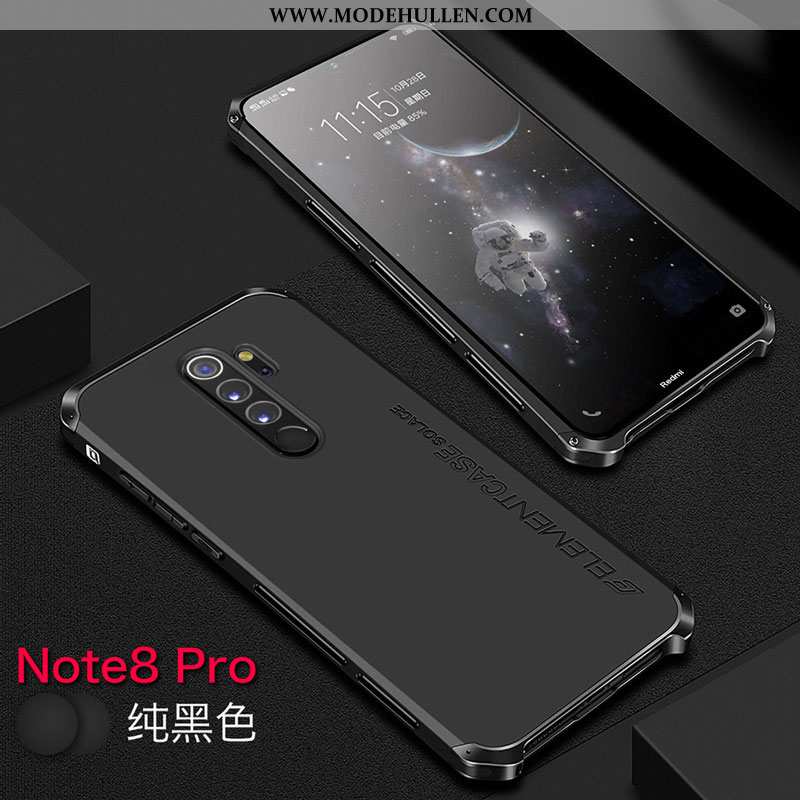 Hülle Xiaomi Redmi Note 8 Pro Metall Schutz Anti-sturz Handy Case Grenze Schwarz