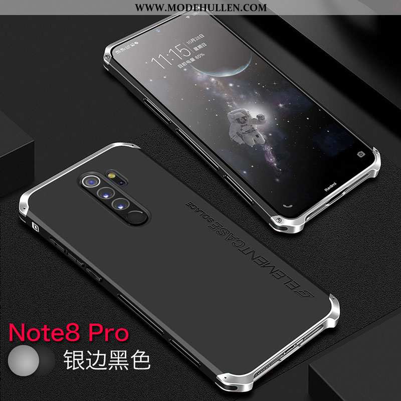 Hülle Xiaomi Redmi Note 8 Pro Metall Schutz Anti-sturz Handy Case Grenze Schwarz