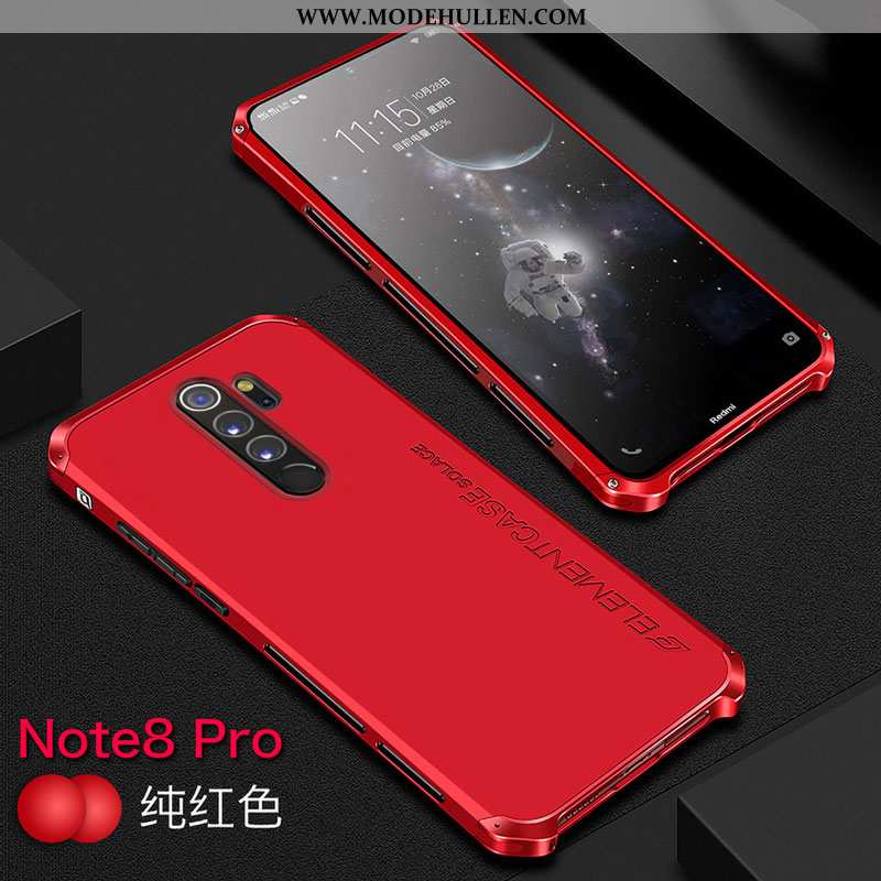 Hülle Xiaomi Redmi Note 8 Pro Metall Schutz Anti-sturz Handy Case Grenze Schwarz