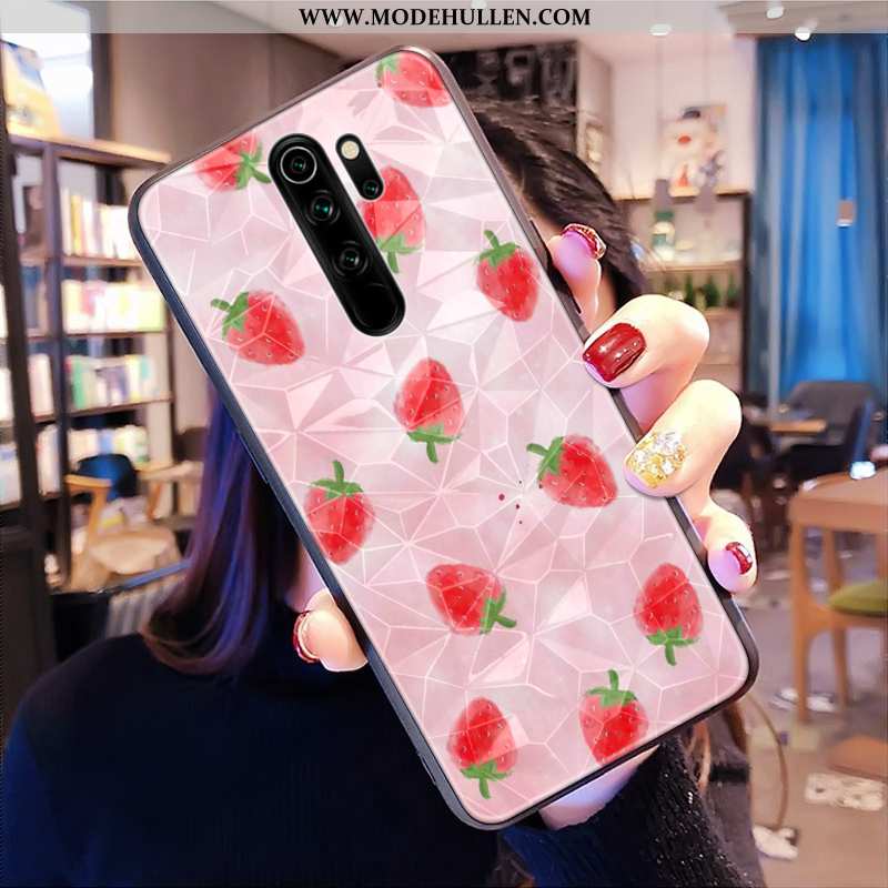 Hülle Xiaomi Redmi Note 8 Pro Muster Frisch Rot Diamantform Handy Rosa