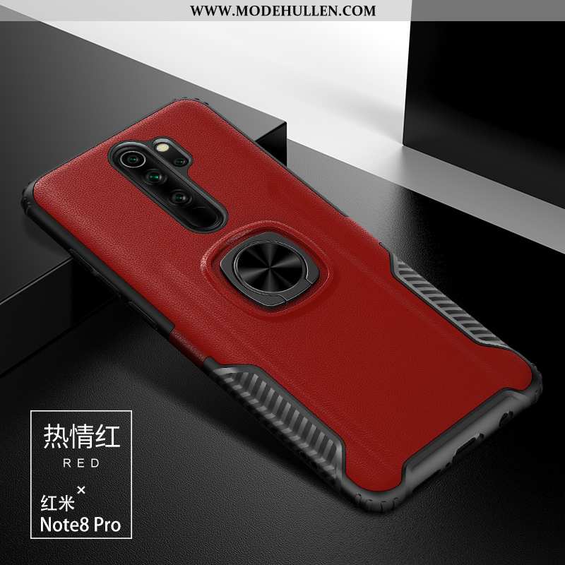 Hülle Xiaomi Redmi Note 8 Pro Nubuck Persönlichkeit Kreativ Rot Mini Ring Gold