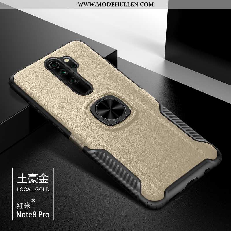 Hülle Xiaomi Redmi Note 8 Pro Nubuck Persönlichkeit Kreativ Rot Mini Ring Gold