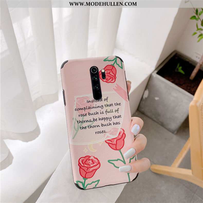 Hülle Xiaomi Redmi Note 8 Pro Prägung Karikatur Schutz Einfassung Case Handy Lila