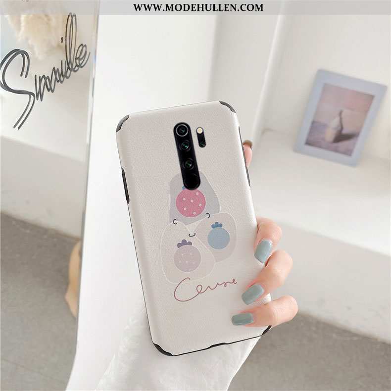 Hülle Xiaomi Redmi Note 8 Pro Prägung Karikatur Schutz Einfassung Case Handy Lila