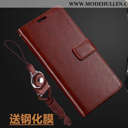 Hülle Xiaomi Redmi Note 8 Pro Schutz Braun Rot Folio Handy Case