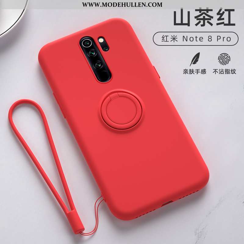 Hülle Xiaomi Redmi Note 8 Pro Silikon Schutz Handy Mini Rot Ring Anti-sturz Grau