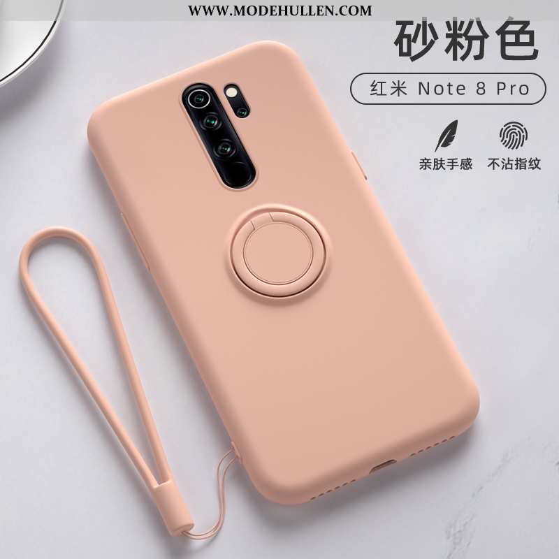 Hülle Xiaomi Redmi Note 8 Pro Silikon Schutz Handy Mini Rot Ring Anti-sturz Grau