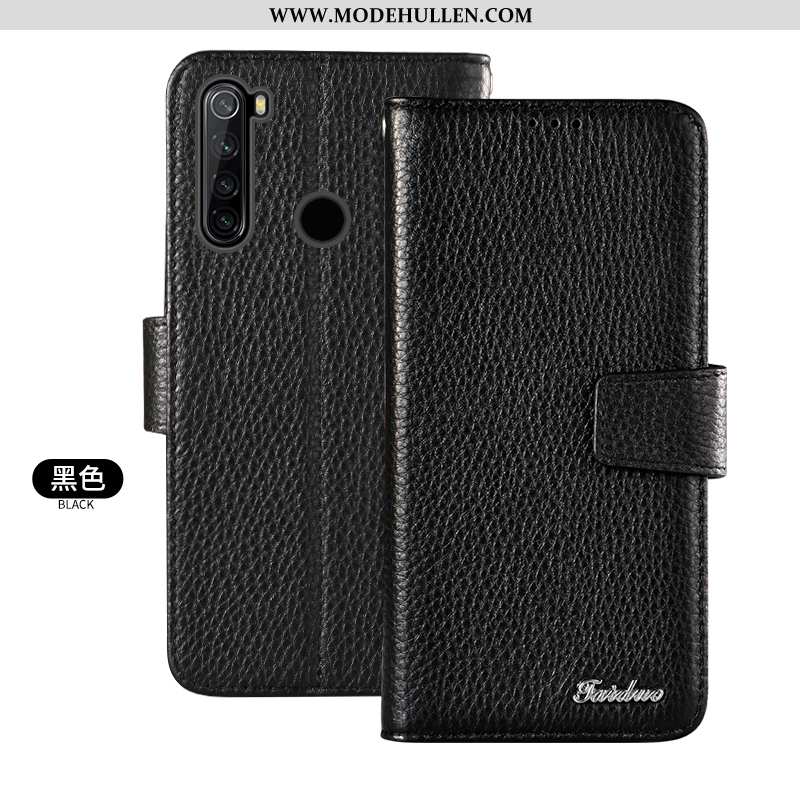 Hülle Xiaomi Redmi Note 8t Schutz Echt Leder Karte Case Mini Alles Inklusive Braun