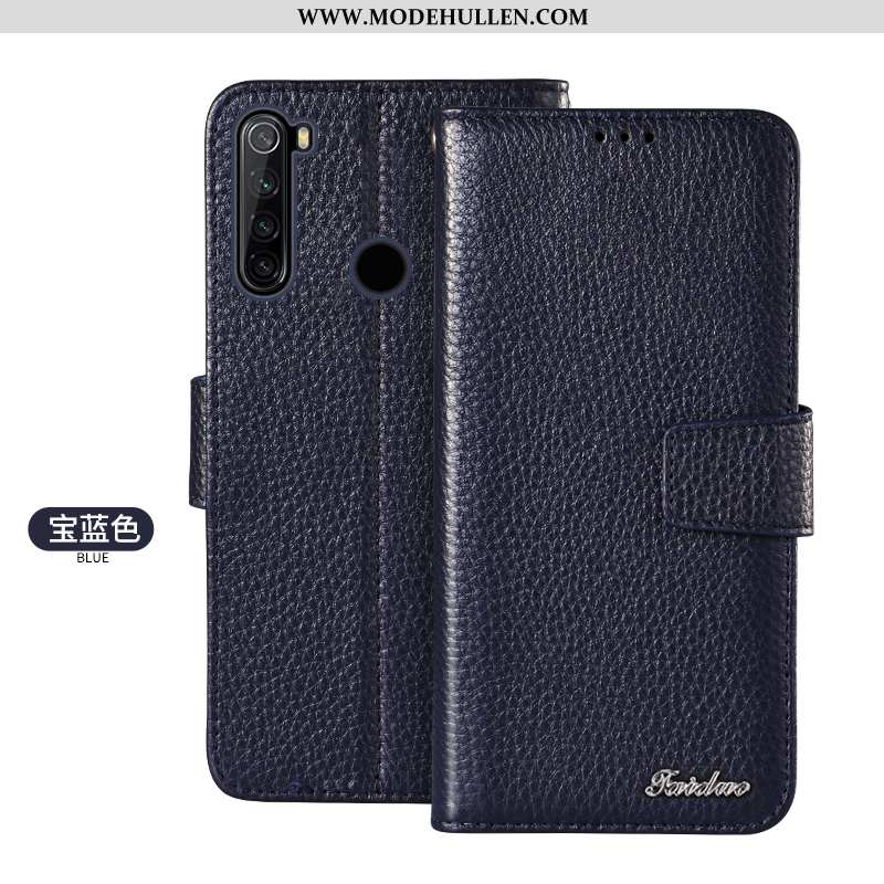 Hülle Xiaomi Redmi Note 8t Schutz Echt Leder Karte Case Mini Alles Inklusive Braun