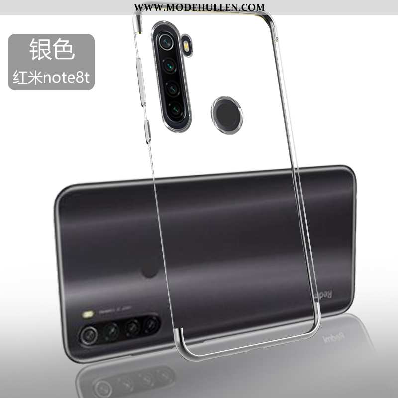 Hülle Xiaomi Redmi Note 8t Schutz Transparent Silikon Handy Blau Rot