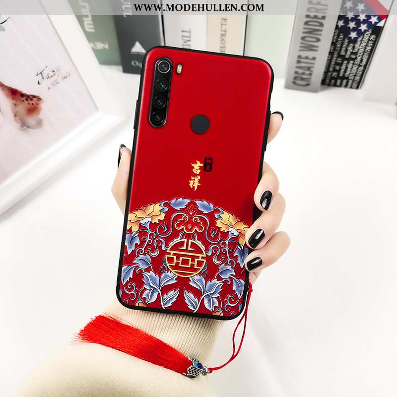 Hülle Xiaomi Redmi Note 8t Silikon Schutz Kreativ Rot Chinesische Art Trend Einfassung Rote