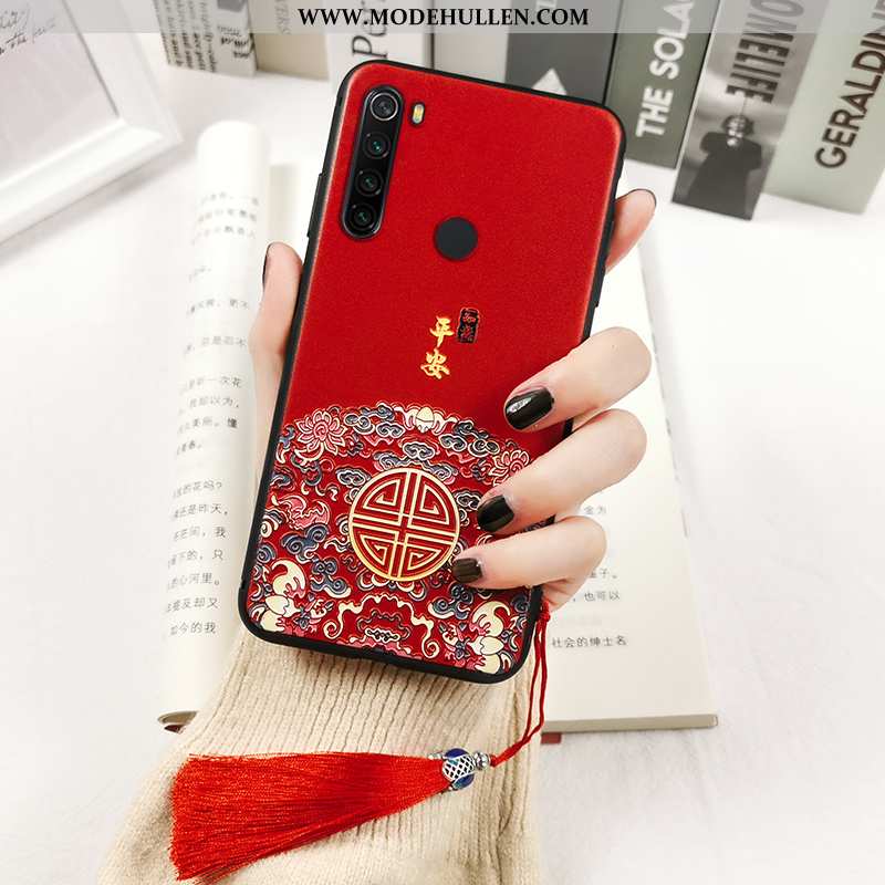 Hülle Xiaomi Redmi Note 8t Silikon Schutz Kreativ Rot Chinesische Art Trend Einfassung Rote