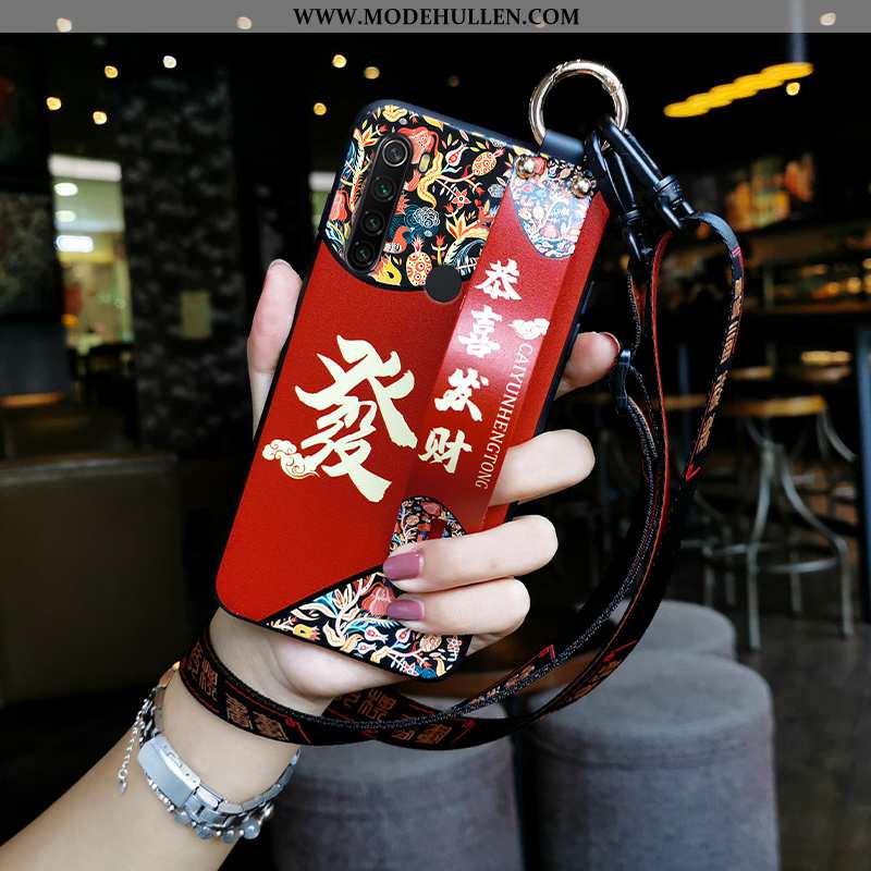 Hülle Xiaomi Redmi Note 8t Trend Weiche Chinesische Art Rot Hängende Verzierungen Silikon Rote