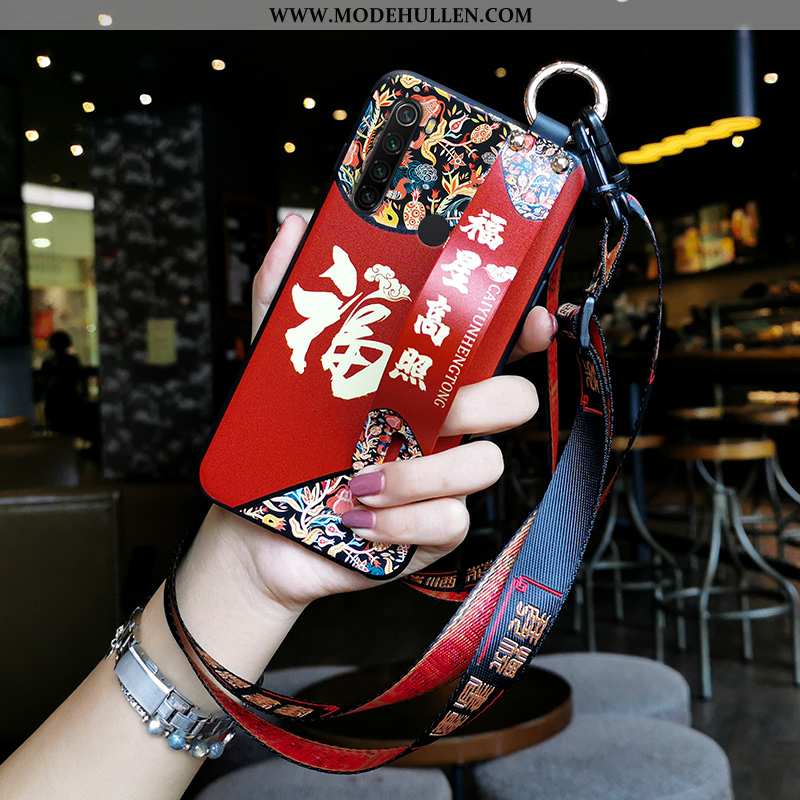 Hülle Xiaomi Redmi Note 8t Trend Weiche Chinesische Art Rot Hängende Verzierungen Silikon Rote