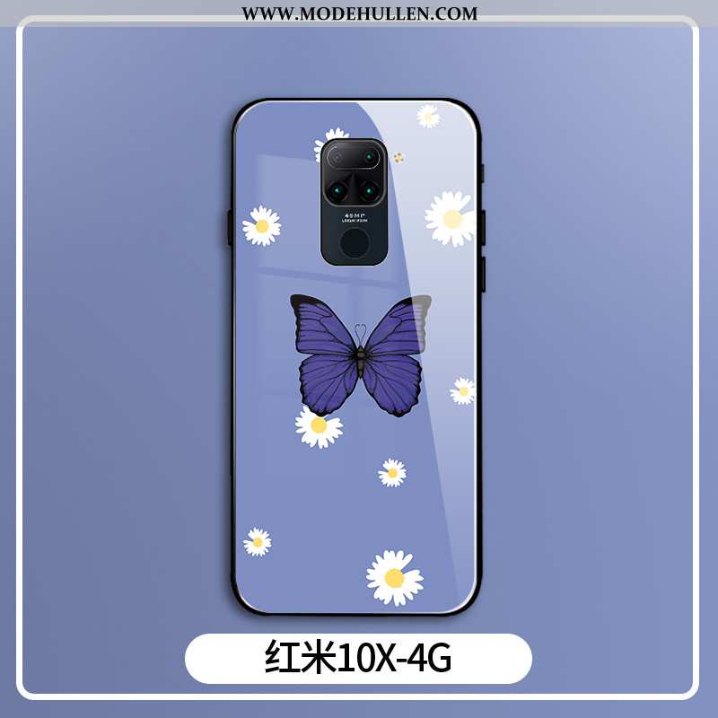 Hülle Xiaomi Redmi Note 9 Glas Nubuck Schutz Lila Super Mini