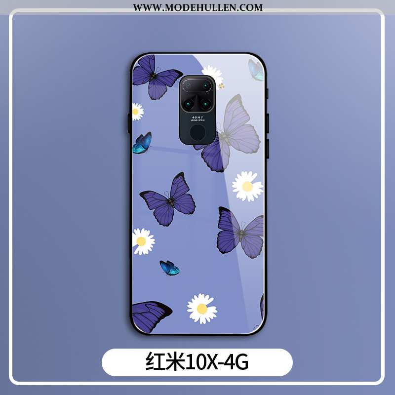 Hülle Xiaomi Redmi Note 9 Glas Nubuck Schutz Lila Super Mini