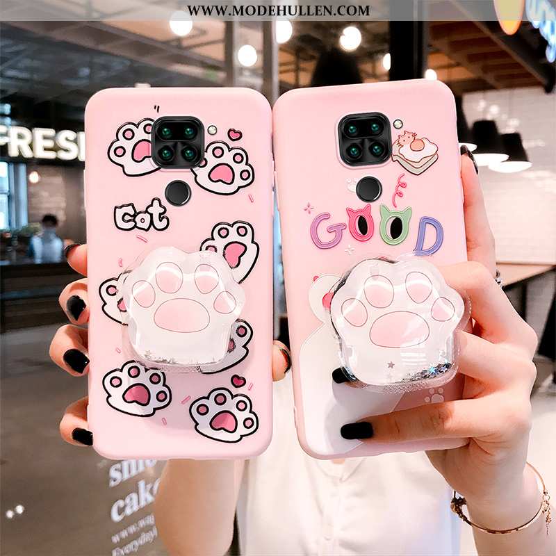 Hülle Xiaomi Redmi Note 9 Karikatur Nette Rosa Kreativ Treibsand Katzen