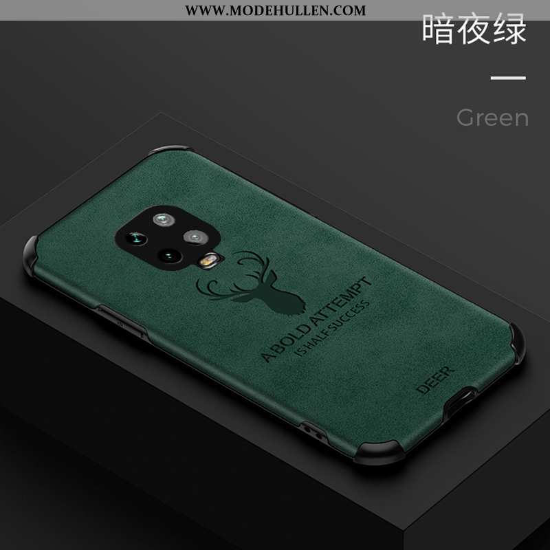 Hülle Xiaomi Redmi Note 9 Pro Muster Leder Case Handy Business Einfach Blau