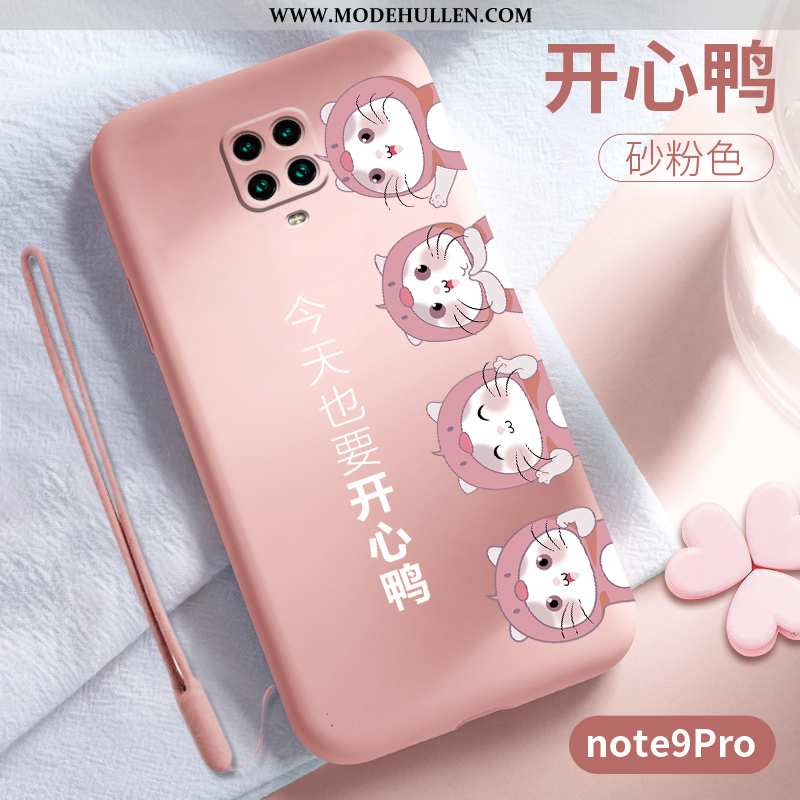 Hülle Xiaomi Redmi Note 9 Pro Silikon Schutz Karikatur Weiche Persönlichkeit Nette Case Rosa