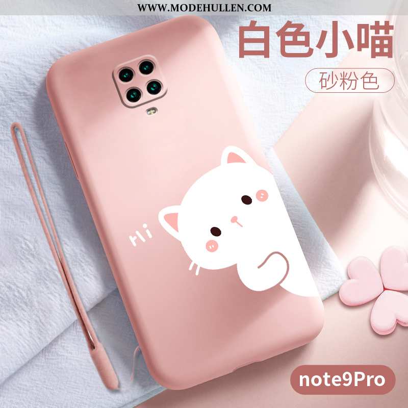 Hülle Xiaomi Redmi Note 9 Pro Silikon Schutz Karikatur Weiche Persönlichkeit Nette Case Rosa