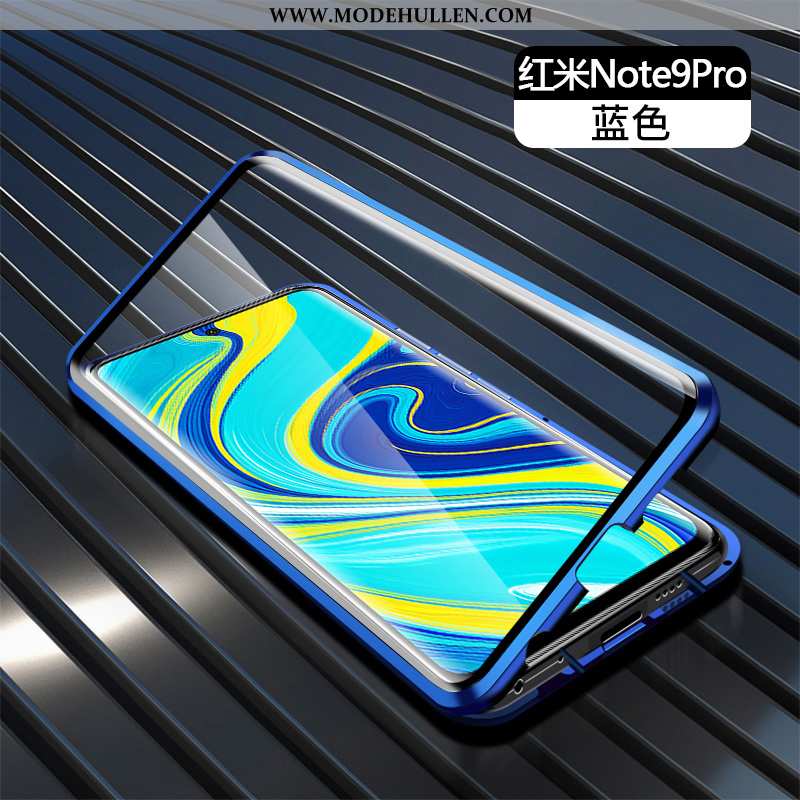 Hülle Xiaomi Redmi Note 9 Pro Trend Metall Rot Grenze Schutz Handy Transparent Grün